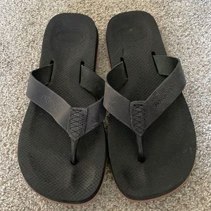 Men’s charcoal leather strap Havaianas 🩴